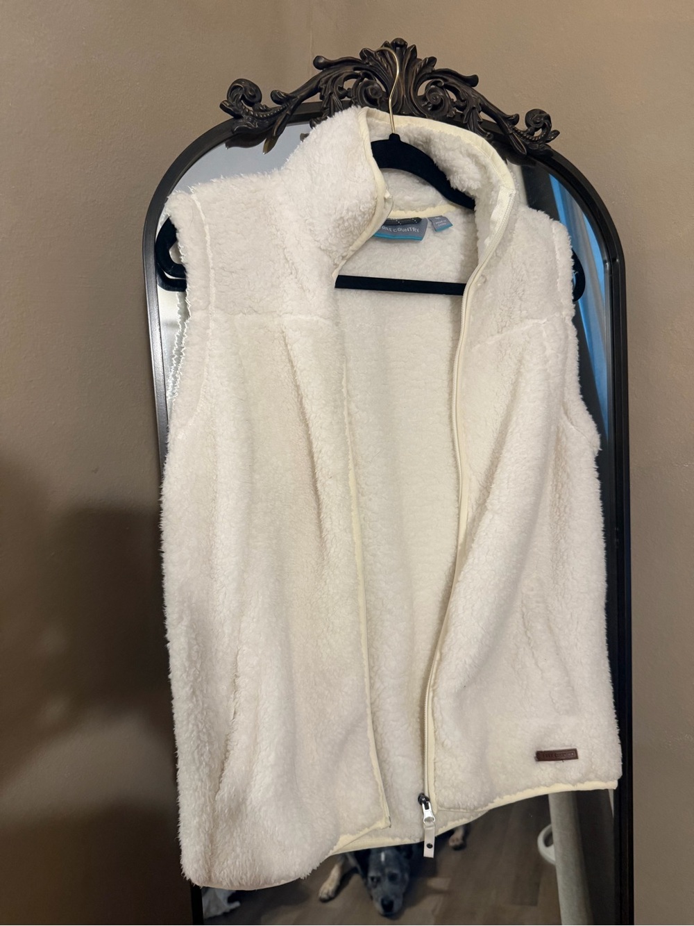 Free Country Cream Sherpa Zip-Front Vest